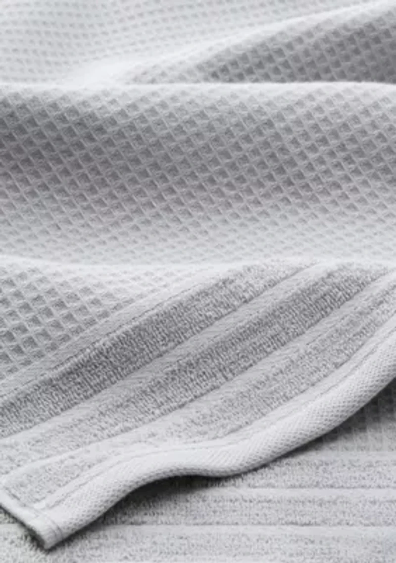 TOWN & COUNTRY LIVING 4-Piece Waffle Woven Terry Stripe Taupe Hand Towel Set