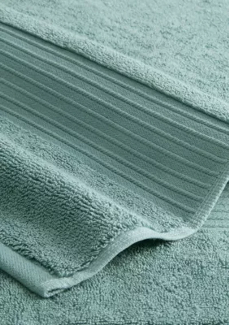 TOWN & COUNTRY LIVING 4-Piece Waffle Woven Terry Stripe Aqua Blue Hand Towel Set