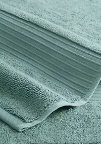 TOWN & COUNTRY LIVING 4-Piece Waffle Woven Terry Stripe Aqua Blue Hand Towel Set