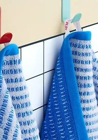 TOWN & COUNTRY LIVING 6-Piece Striped Reversible Terry Brights Ocean Blue Bath Set