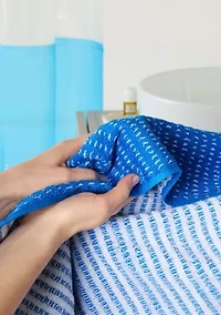 TOWN & COUNTRY LIVING 6-Piece Striped Reversible Terry Brights Ocean Blue Bath Set