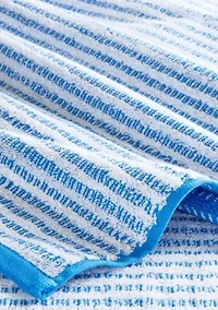 TOWN & COUNTRY LIVING 6-Piece Striped Reversible Terry Brights Ocean Blue Bath Set