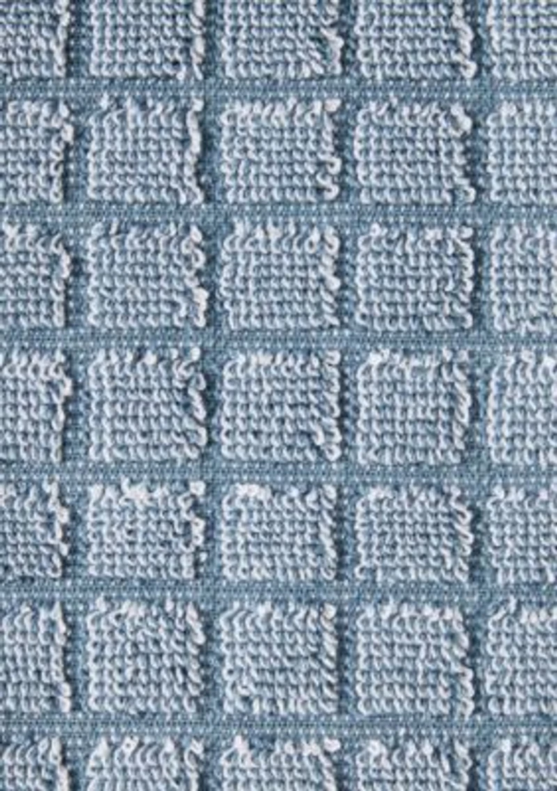 TOWN & COUNTRY LIVING 4-Piece Textured Windowpane Aqua Blue Bath Towel Set