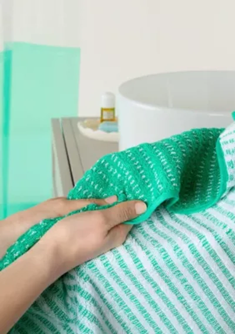 TOWN & COUNTRY LIVING 6-Piece Striped Reversible Terry Brights Mocha Brown Bath Set