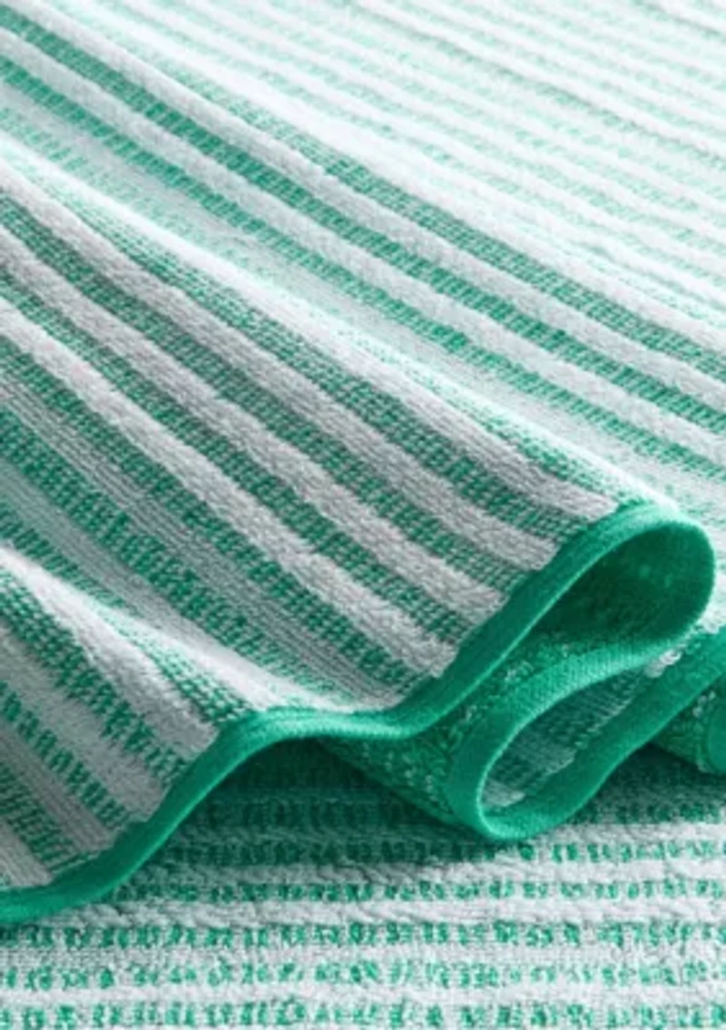 TOWN & COUNTRY LIVING 6-Piece Striped Reversible Terry Brights Mocha Brown Bath Set