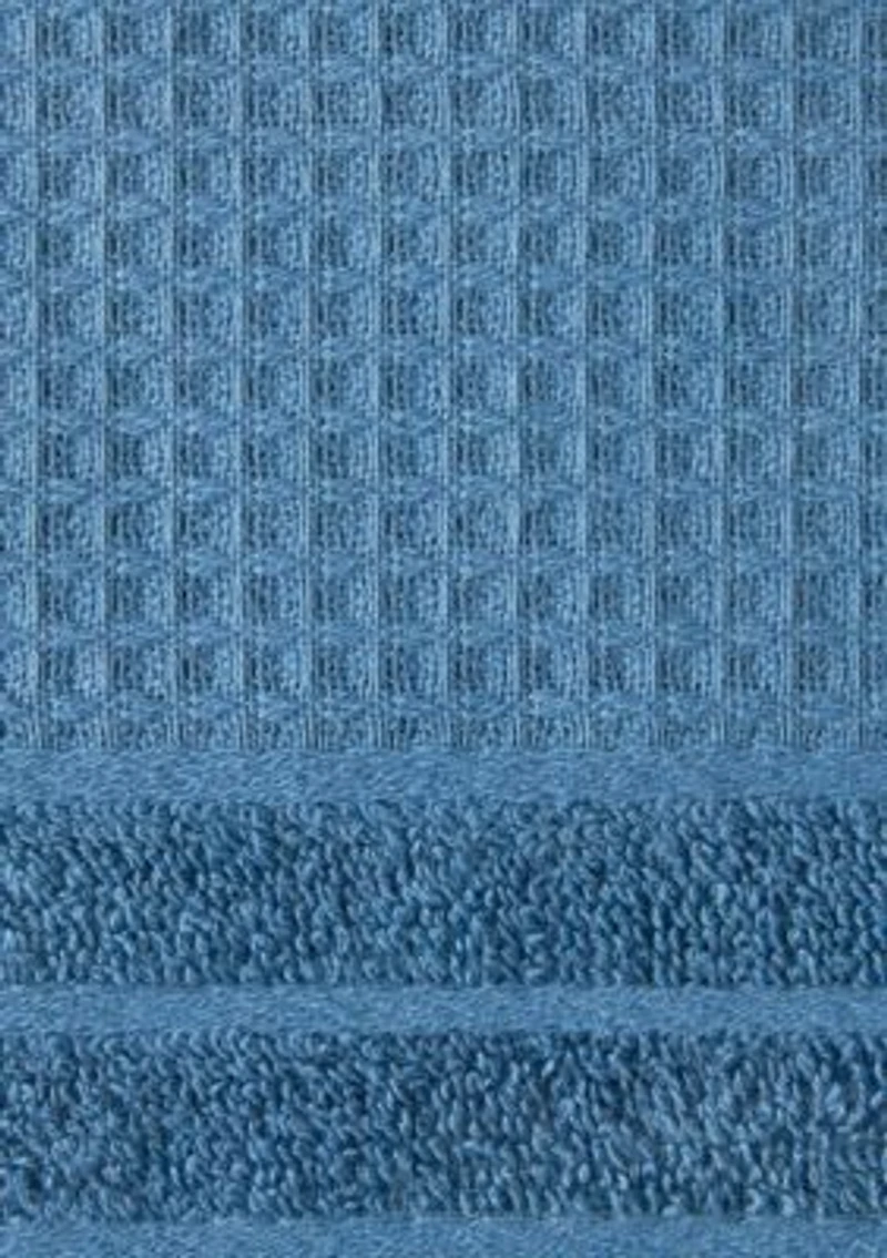 TOWN & COUNTRY LIVING 4-Piece Waffle Woven Terry Stripe Blue Washcloth Set