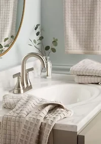 TOWN & COUNTRY LIVING 4-Piece Textured Windowpane Blue Hand Towel Set