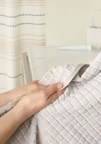 TOWN & COUNTRY LIVING 4-Piece Textured Windowpane Blue Hand Towel Set