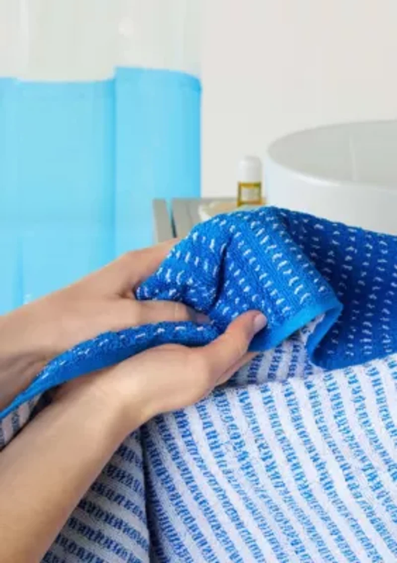 TOWN & COUNTRY LIVING 4-Piece Striped Reversible Terry Brights Grape Purple Hand Towel Set