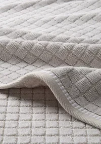 TOWN & COUNTRY LIVING 4-Piece Textured Windowpane Blue Hand Towel Set