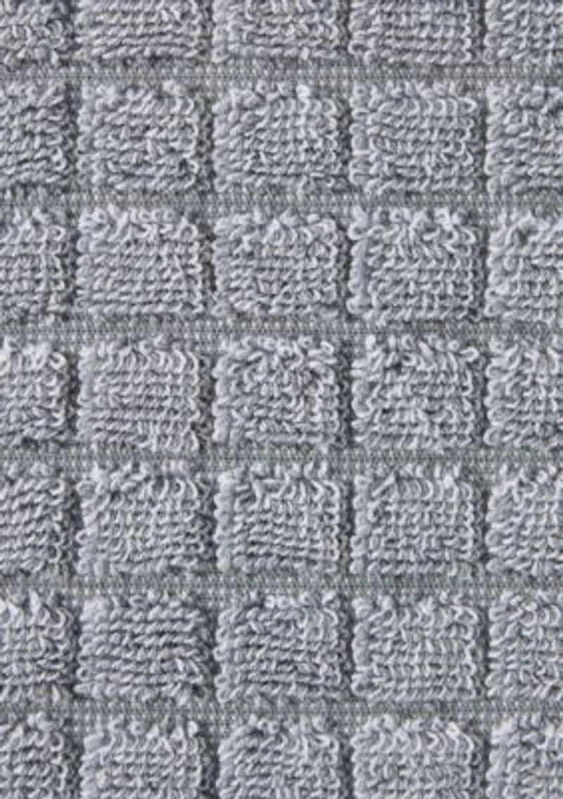 TOWN & COUNTRY LIVING 4-Piece Textured Windowpane Grey Washcloth Set