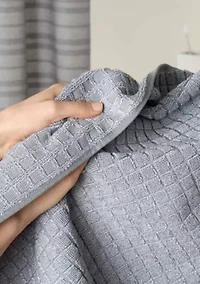 TOWN & COUNTRY LIVING 4-Piece Textured Windowpane Grey Washcloth Set