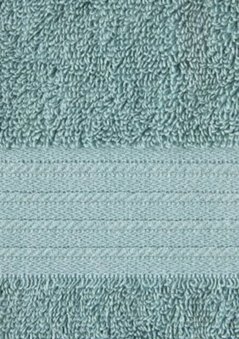 TOWN & COUNTRY LIVING 4-Piece Solid Dobby Border Grey Bath Towel Set