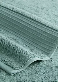 TOWN & COUNTRY LIVING 4-Piece Solid Dobby Border Grey Bath Towel Set