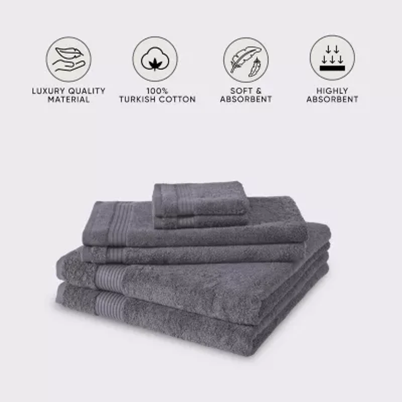 Amadeus 6 Pc Towel Set Gray