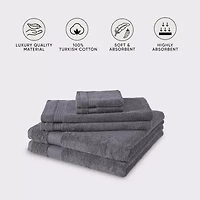 Amadeus 6 Pc Towel Set Gray