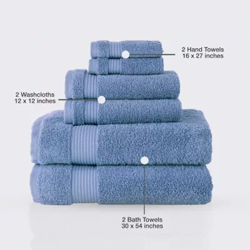 Amadeus 6 Pc Towel Set Gray