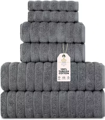Brampton 6 Pc Towel Collection - Black