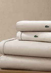Lacoste Solid Percale Sheet Set