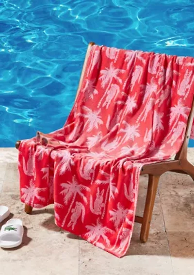 Lacoste Allover Croc Palm Beach Towel