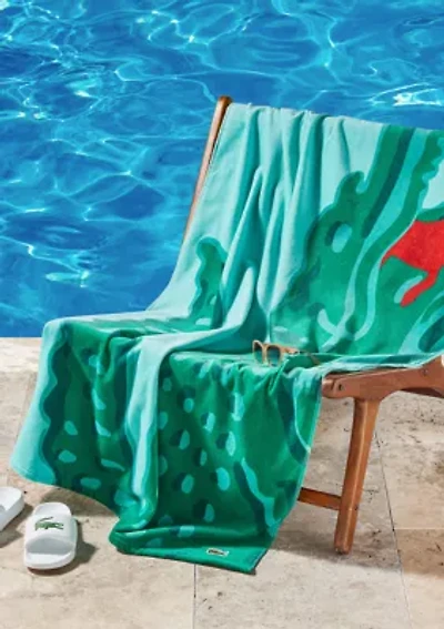 Lacoste Watercolor Croc Beach Towel