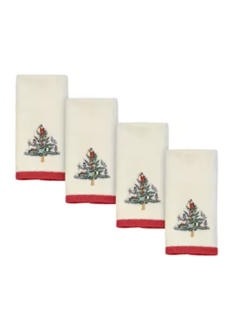 Christmas Tree Embroidered 4 Fingertip Set