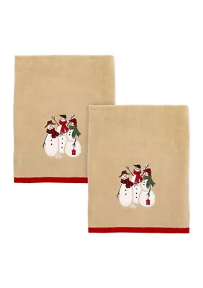 Snowmen Gathering 2 Bath Towel Set
