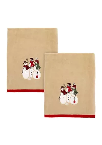 Snowmen Gathering 2 Bath Towel Set