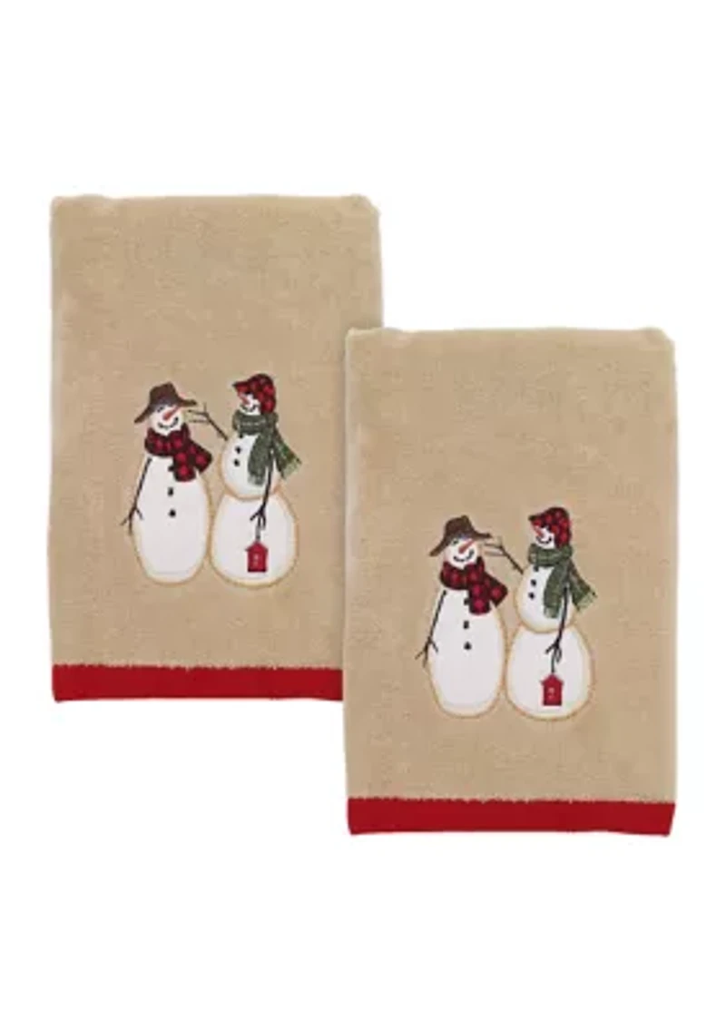 Snowmen Gathering 2 Hand Towel Set