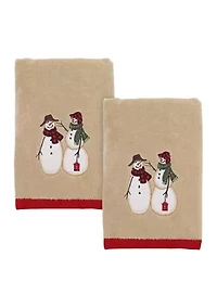  Snowmen Gathering 2 Hand Towel Set 