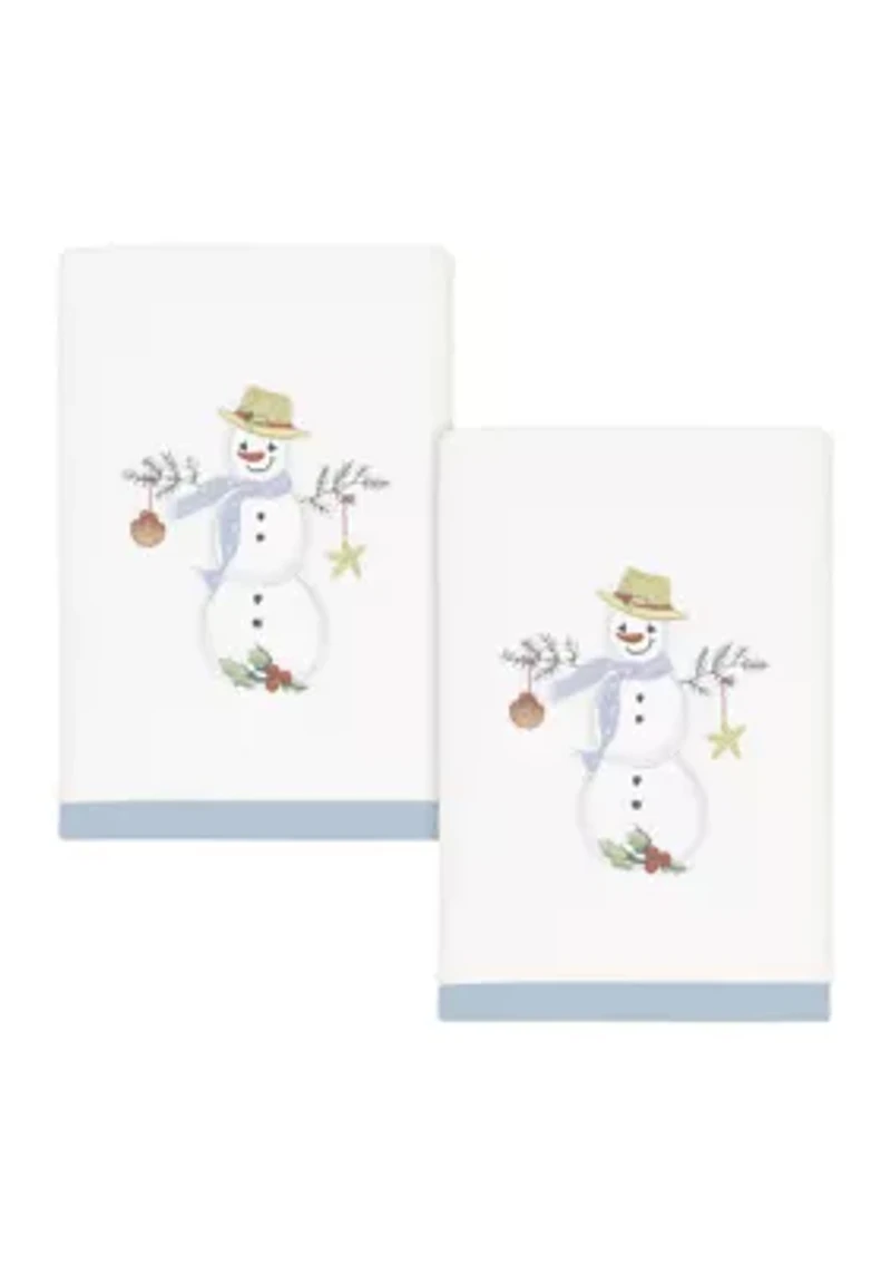 Coastal Snowman 2 Hand Towel Set