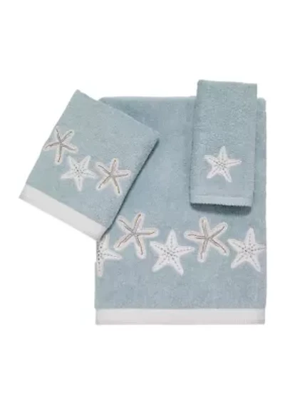 Sequin Shells Mineral 3-Piece Decorative Towel Set