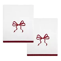 Christmas Bows Bath Towel - Set of 2