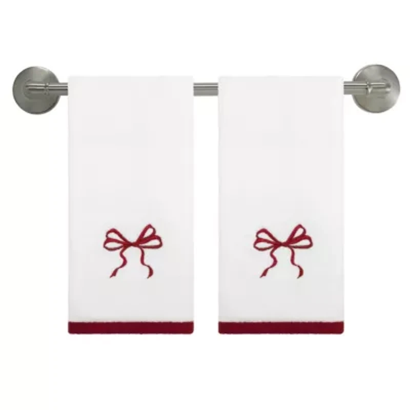Christmas Bows Fingertip Towel - Set of 4