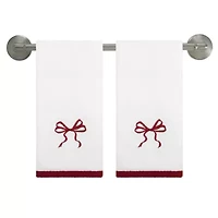 Christmas Bows Fingertip Towel - Set of 4