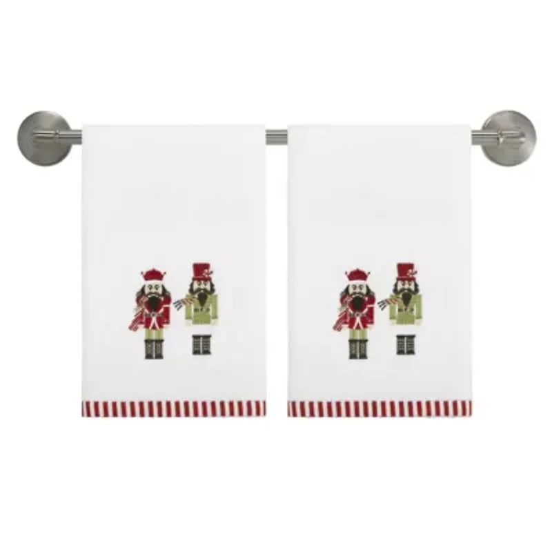 Peppermint Nutcracker Hand Towel - Set of 2