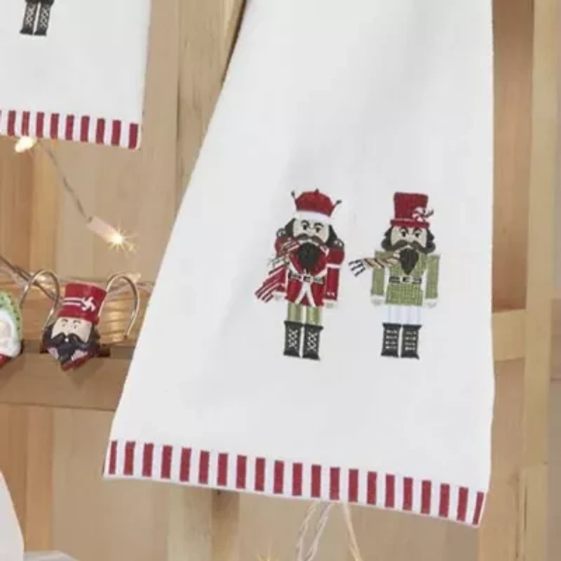 Peppermint Nutcracker Hand Towel - Set of 2