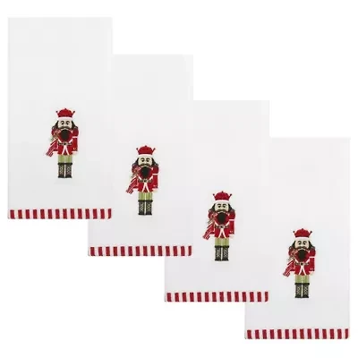 Peppermint Nutcracker Fingertip Towel - Set of 4