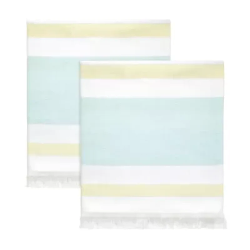 Clubhouse Stripe Aqua 2pc. Bath Towel