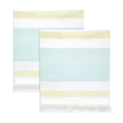 Clubhouse Stripe Aqua 2pc. Bath Towel