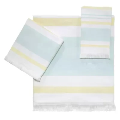 Clubhouse Stripe Aqua 3pc. Towel Set