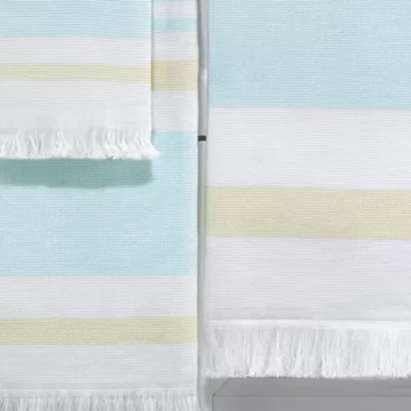 Clubhouse Stripe Aqua 3pc. Towel Set