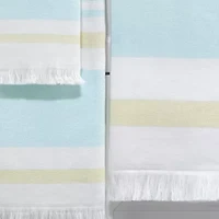 Clubhouse Stripe Aqua 3pc. Towel Set