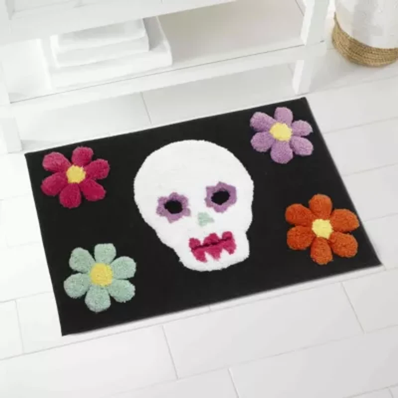 Sugar Skull Bath Rug