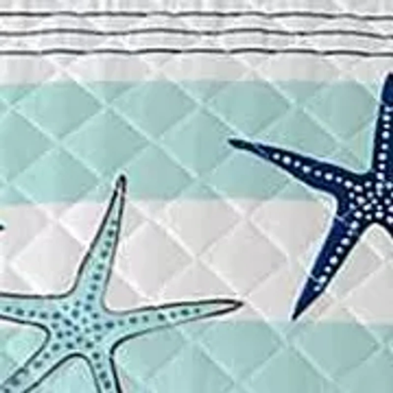 Starfish Stripe Reversible Quilt Set