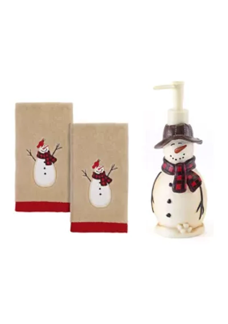 Snowmen Gathering Lotion Pump and 2 Fingertip