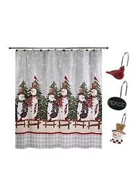 Country Friends Shower Curtain and Shower Hook Set
