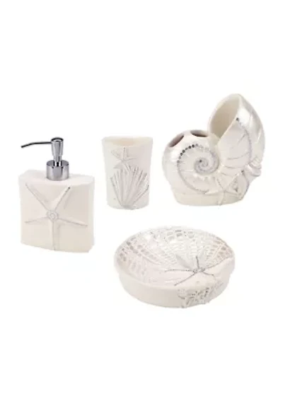 Sequin Shells Bath Accessories Set