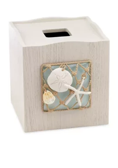 Sea Glass Tissue Cover 5.8-in. x 6.3-in. x 6-in.