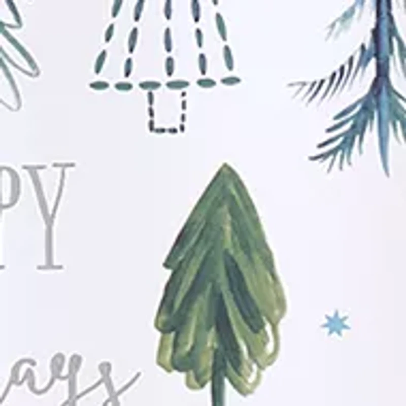 Christmas Trees Shower Curtain and Hook Set